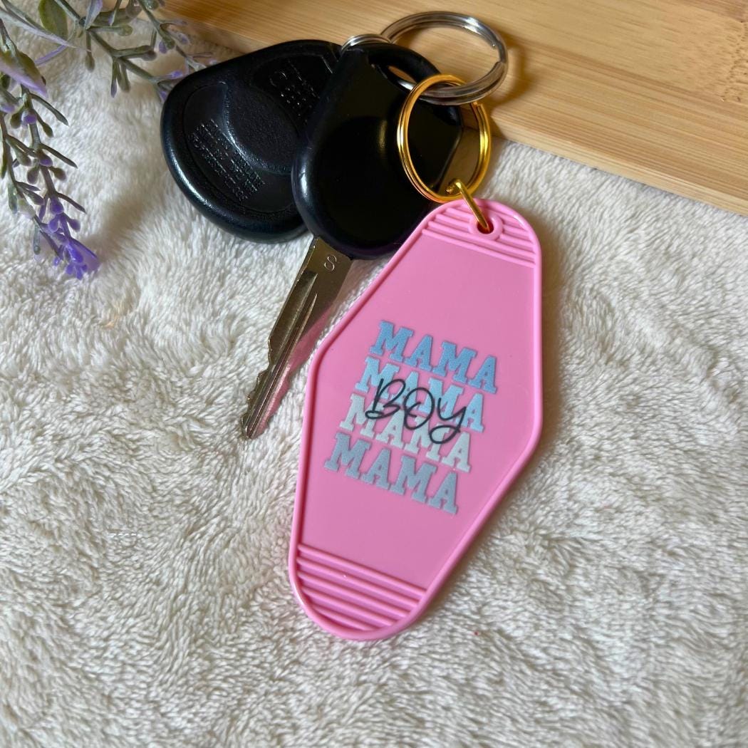 Mama Keychain, Girl Mama, Boy Mama, Funny Mom Sayings, Mother's Day Gift,  Pink Keychain, Motel Keychains, Key Accessories Pink Boy Mama