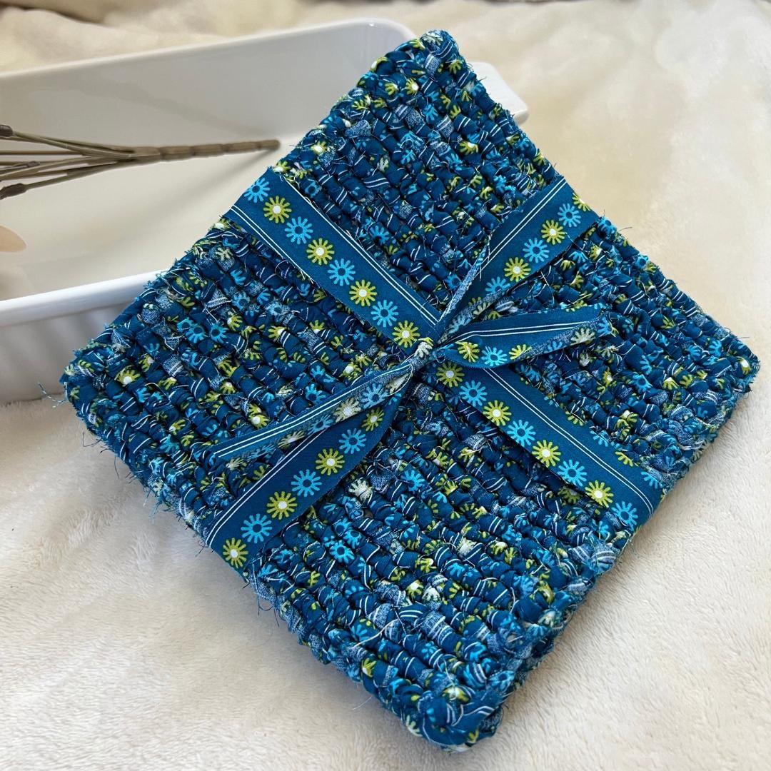 Pot Holders, Upcycled Pot Holder, Sewn Pot Holder, Trivets, Hot Pads, Wedding Gift, Housewarming Gift, Gift for Cook, Gift for Baker