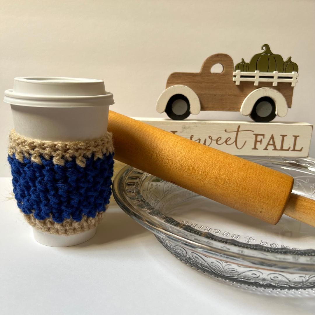 Coffee Cup Cozy, Iced Coffee Sleeve, Thanksgiving Decor, Cup Warmer, Coffee Cup Sleeve, Pie Lovers Gift, Coffee Lover Gift