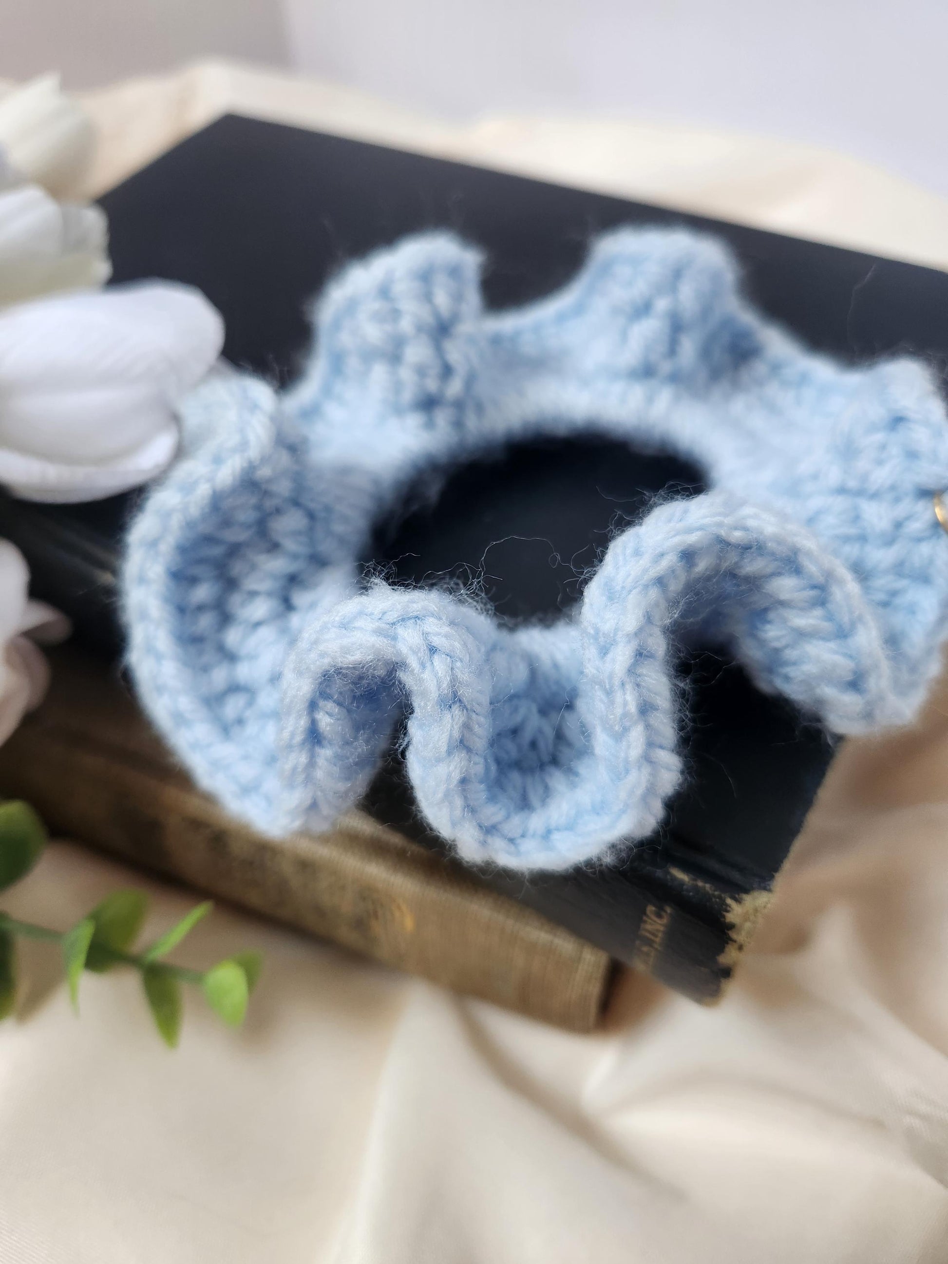 Wavy Scrunchy, Crochet Scrunchy, Hair Accessories, Unique Accessories, Retro Hair Accessory, Hair Ties