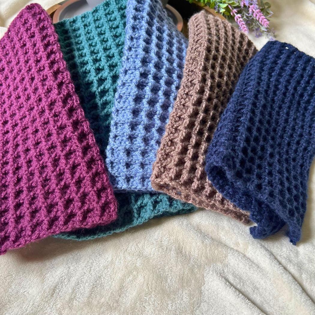Handmade Waffle Stitch Dishcloths – Reusable Cotton Kitchen Cloths – Eco-Friendly Cleaning Rags – Crochet Dish Rags – Housewarming Gift