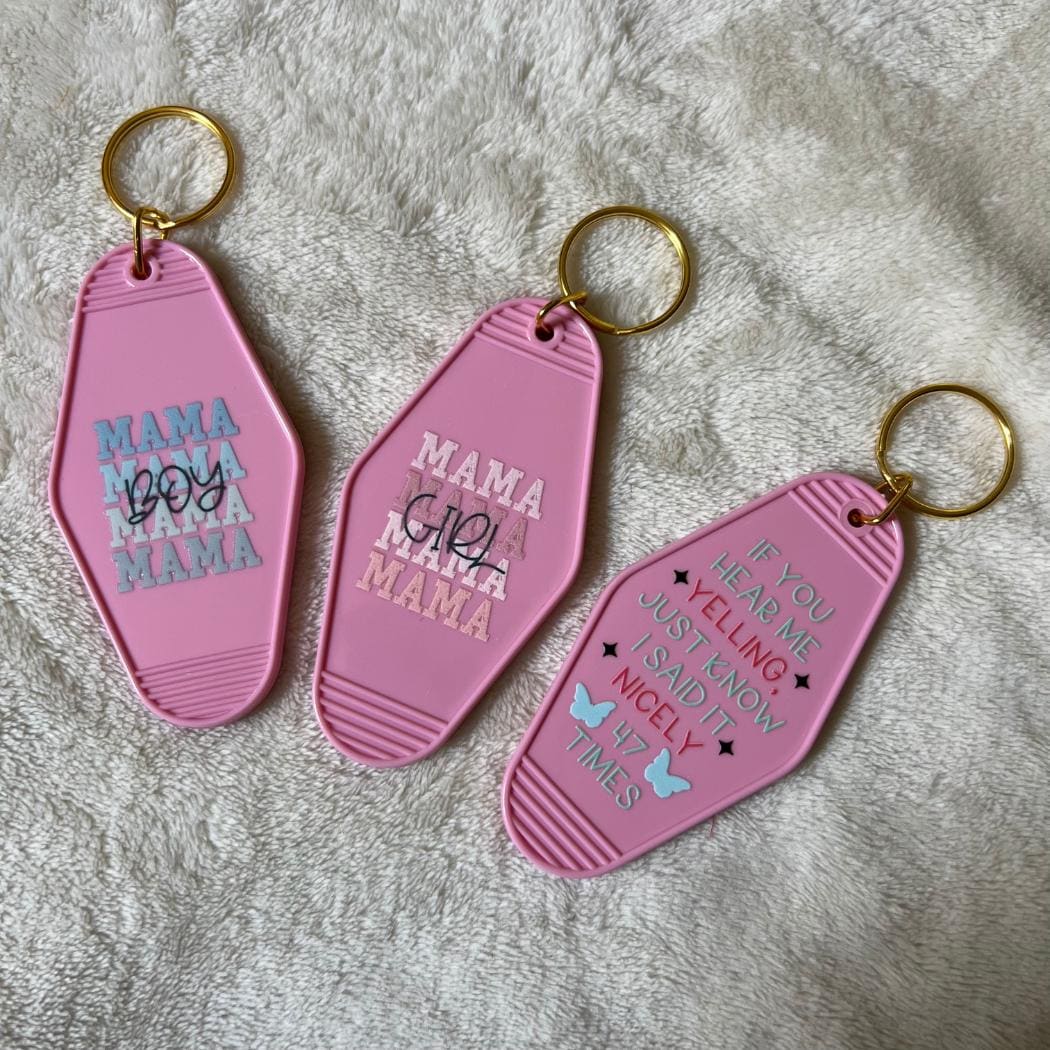 Mama Keychain, Girl Mama, Boy Mama, Funny Mom Sayings, Mother's Day Gift, Pink Keychain, Motel Keychains, Key Accessories