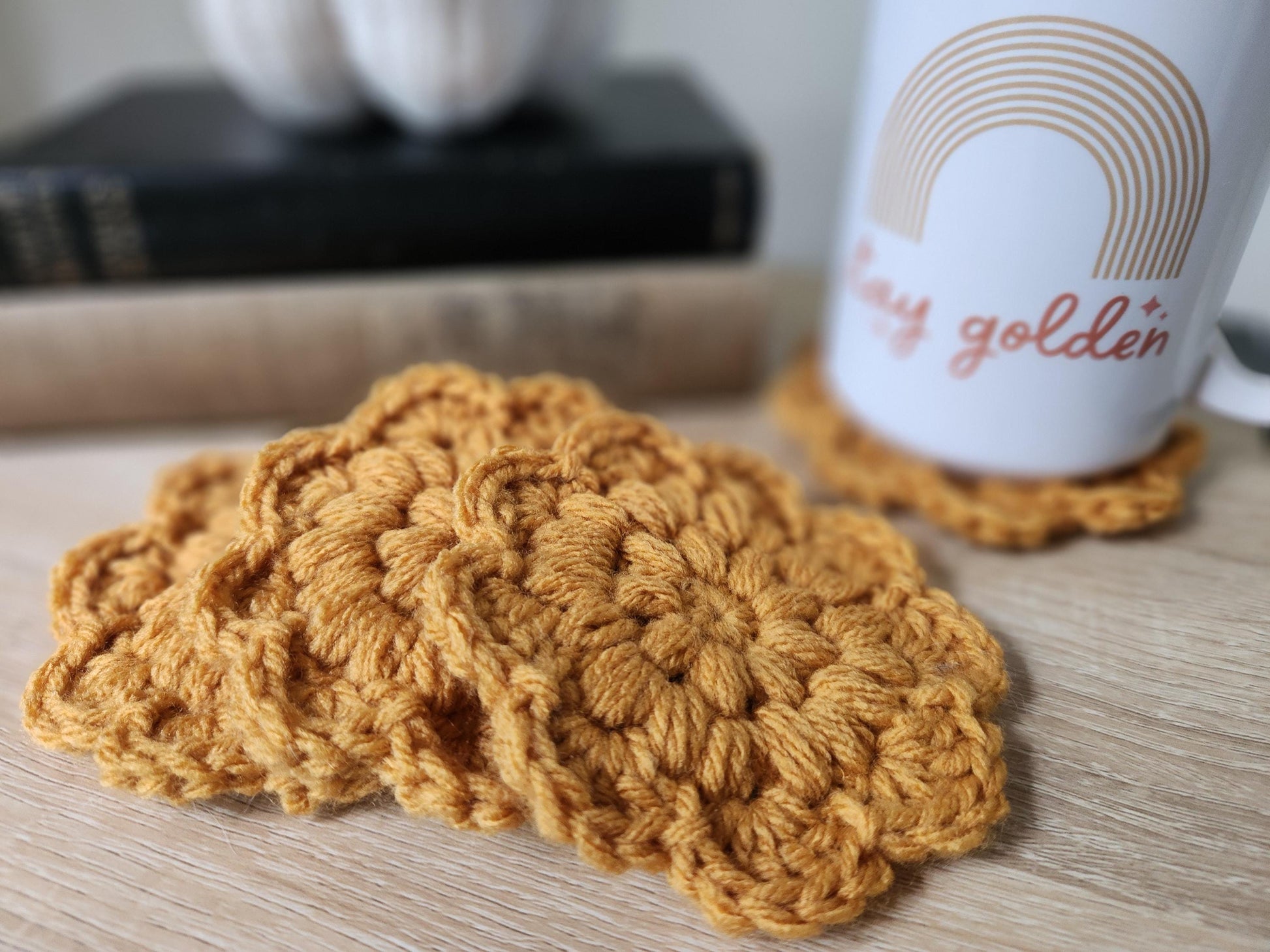 Cottage Core Coasters, Scalloped Coasters, Home Decorations, Hygge Home Decor, Coaster Sets, Unique Gift Set, Housewarming Gift
