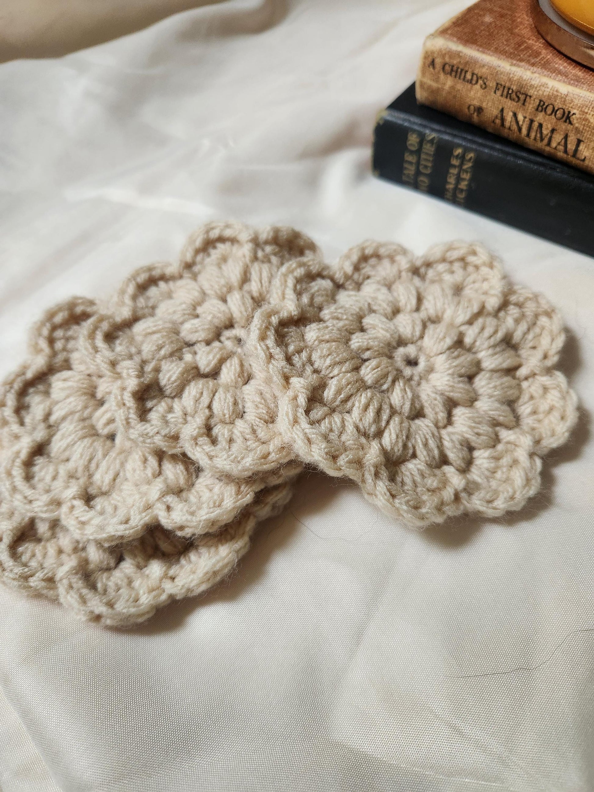 Cottage Core Coasters, Scalloped Coasters, Home Decorations, Hygge Home Decor, Coaster Sets, Unique Gift Set, Housewarming Gift