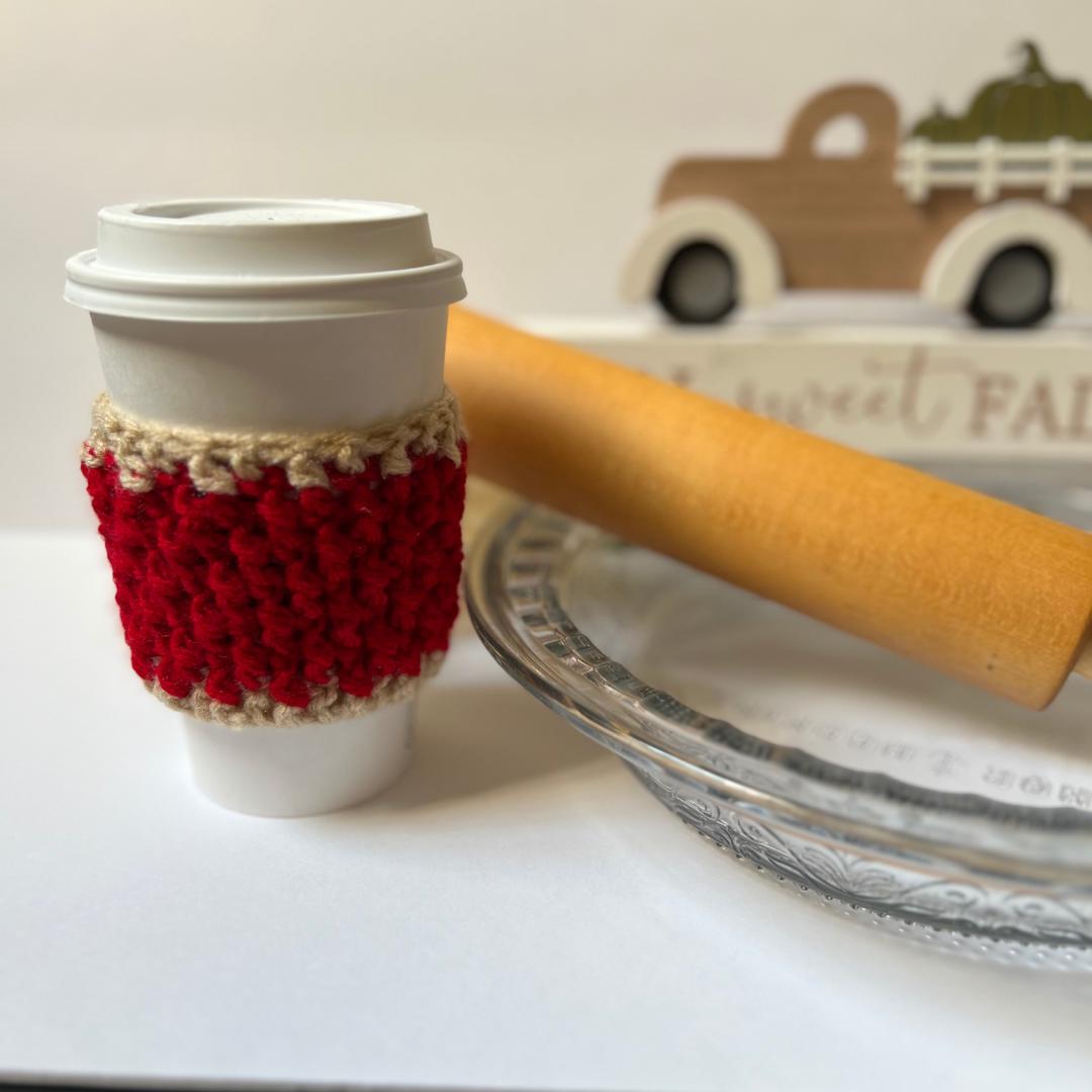 Coffee Cup Cozy, Iced Coffee Sleeve, Thanksgiving Decor, Cup Warmer, Coffee Cup Sleeve, Pie Lovers Gift, Coffee Lover Gift