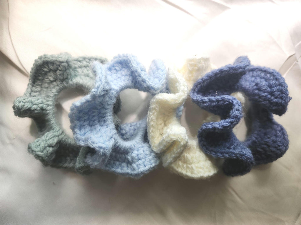 Wavy Scrunchy, Crochet Scrunchy, Hair Accessories, Unique Accessories, Retro Hair Accessory, Hair Ties