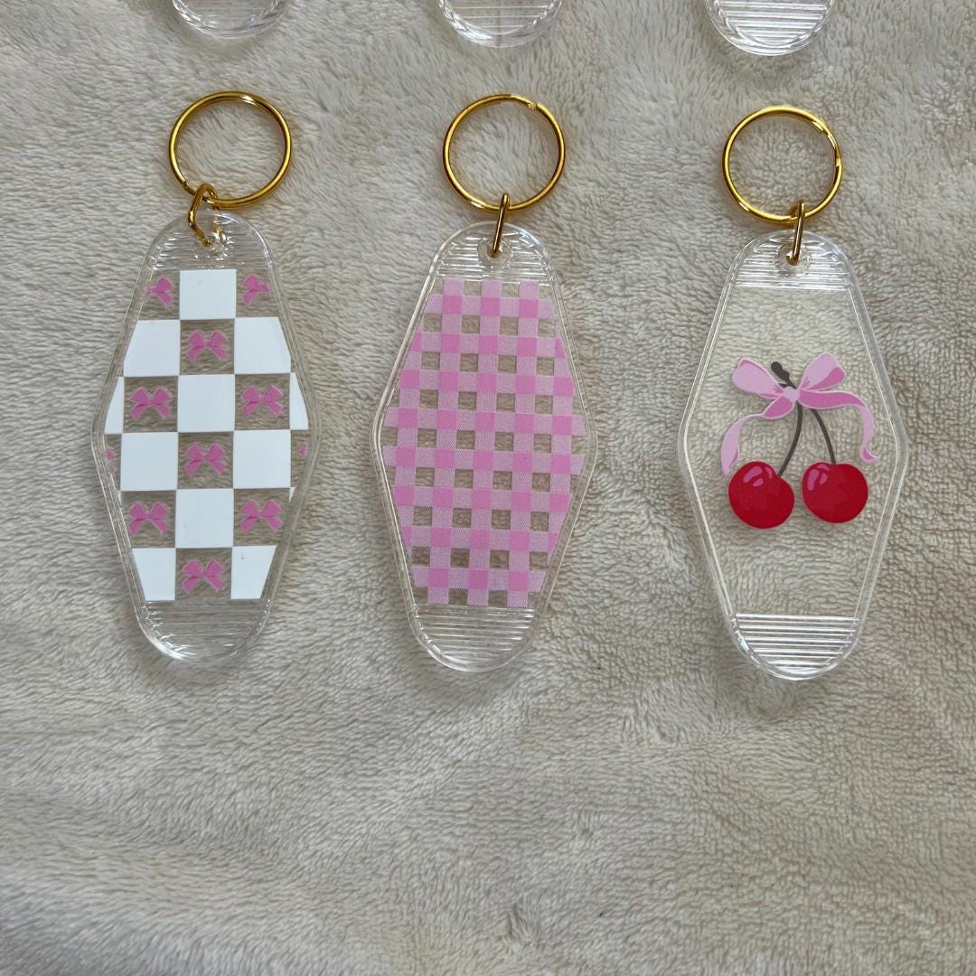 Motel Keychains, Cherries, Bows, Retro, Vintage, Bag Charm, Coquette Accessories, Doll Aesthetic, Cottage Core