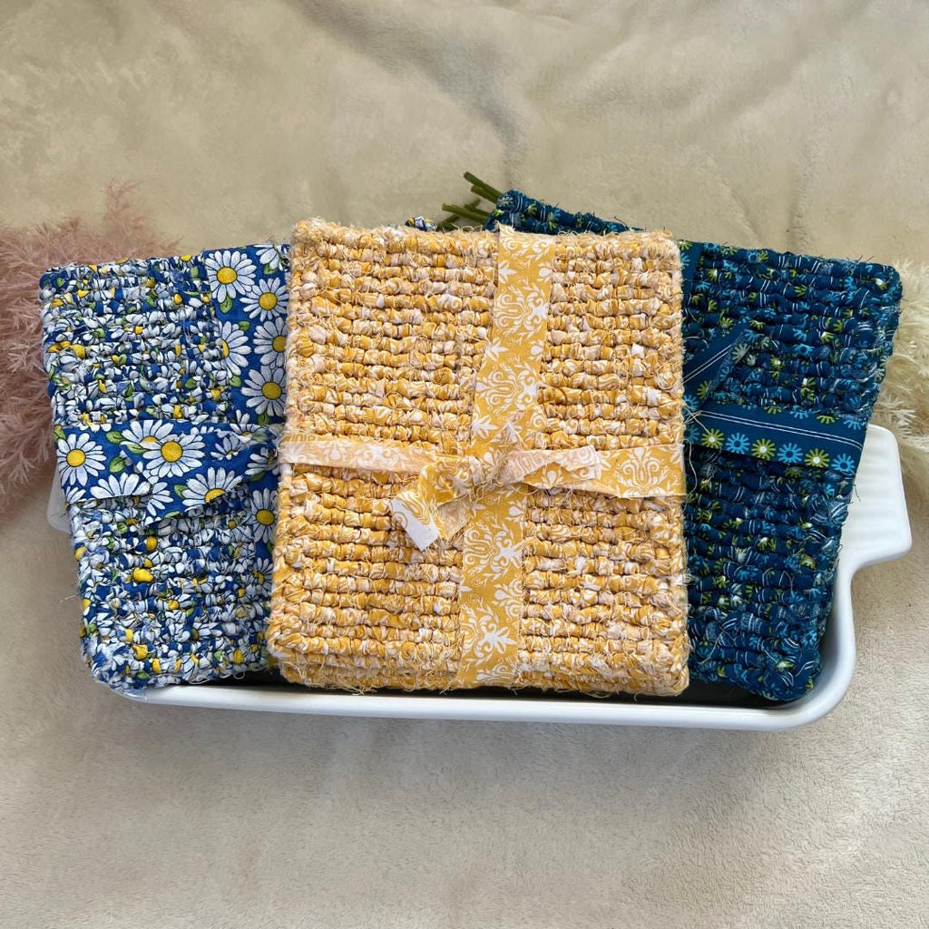 Pot Holders, Upcycled Pot Holder, Sewn Pot Holder, Trivets, Hot Pads, Wedding Gift, Housewarming Gift, Gift for Cook, Gift for Baker