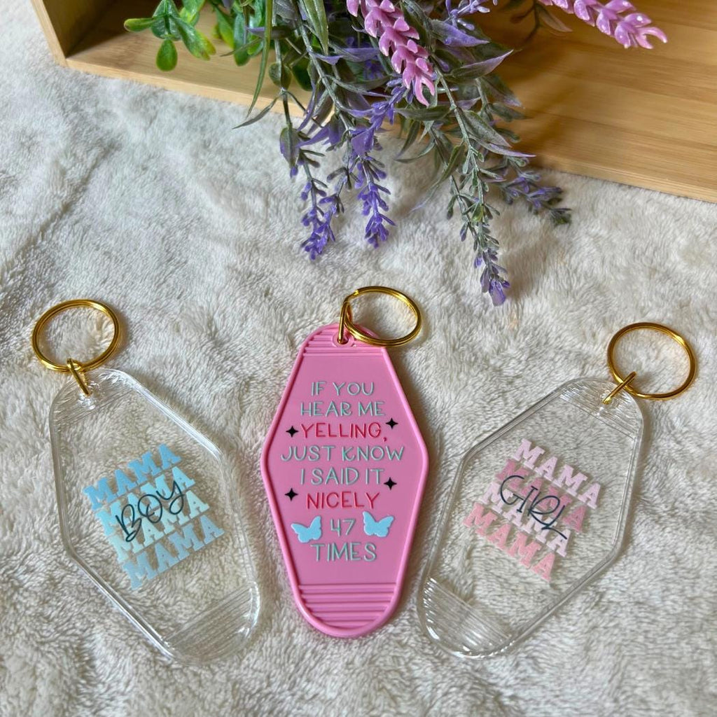 Mama Keychain, Girl Mama, Boy Mama, Funny Mom Sayings, Mother's Day Gift, Pink Keychain, Motel Keychains, Key Accessories